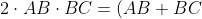 2\cdot AB\cdot BC=(AB+BC)^2-AC^2